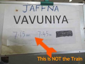 Jaffna Train Schedule